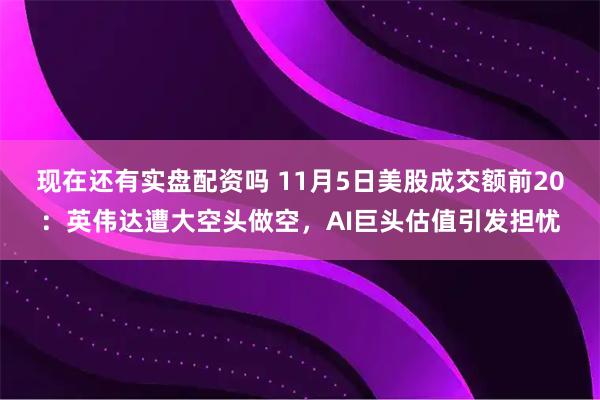 现在还有实盘配资吗 11月5日美股成交额前20：英伟达遭大空头做空，AI巨头估值引发担忧